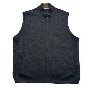 MFH Knits Sweater Vest Mens Large Baby Alpaca Wool Peru Minimalist Preppy Gray